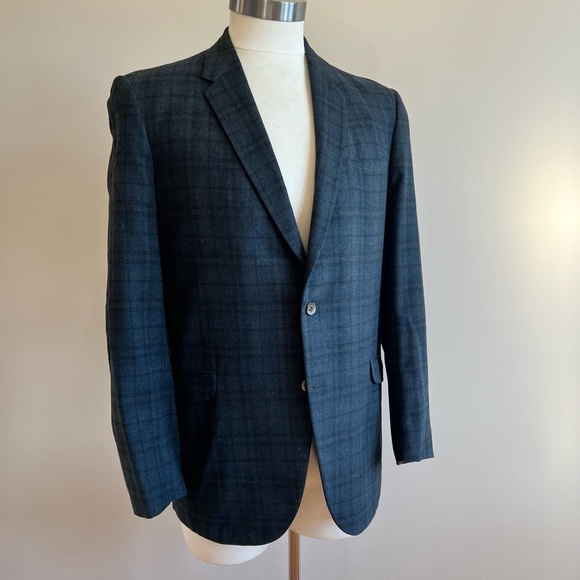 Vintage Other - Gold Emblem Plaid Wool Jacket